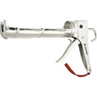 Пистолет для герметика, 310 мл, "полуоткрытый", хромированный, зубчатый шток 7 мм Matrix